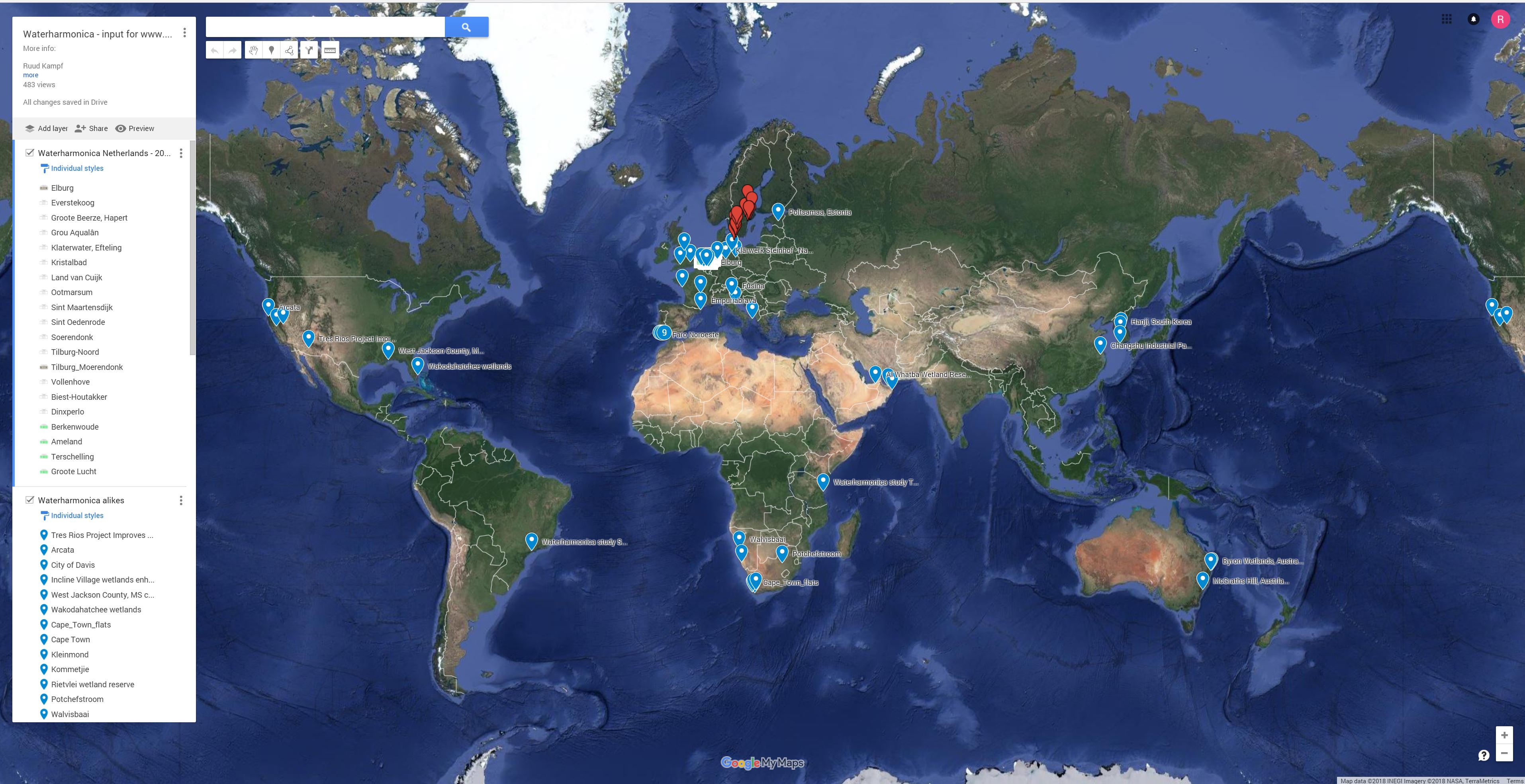 Waterharmonicas on Google maps