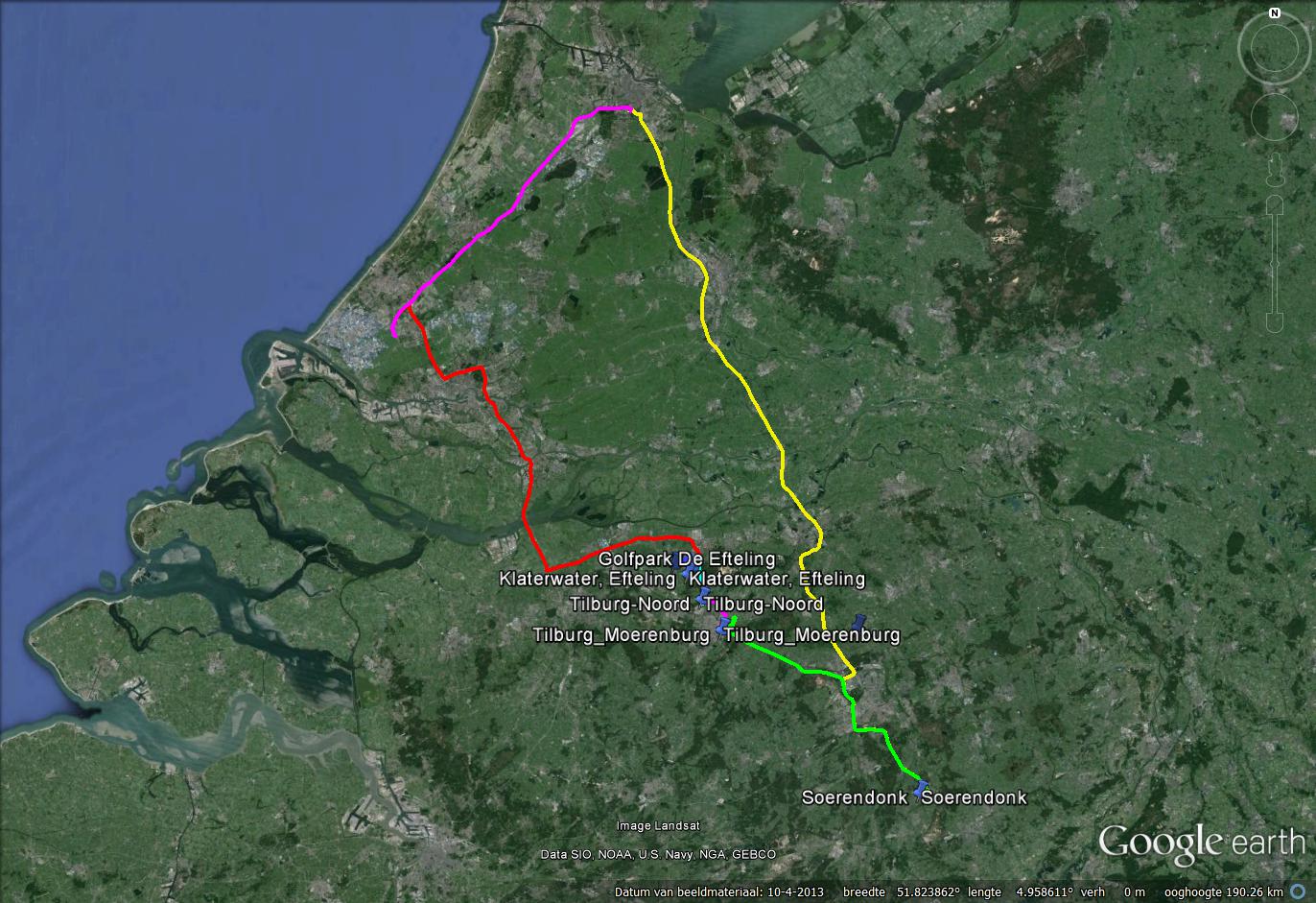 Route of the Swim Waterharmonica tour September 2014